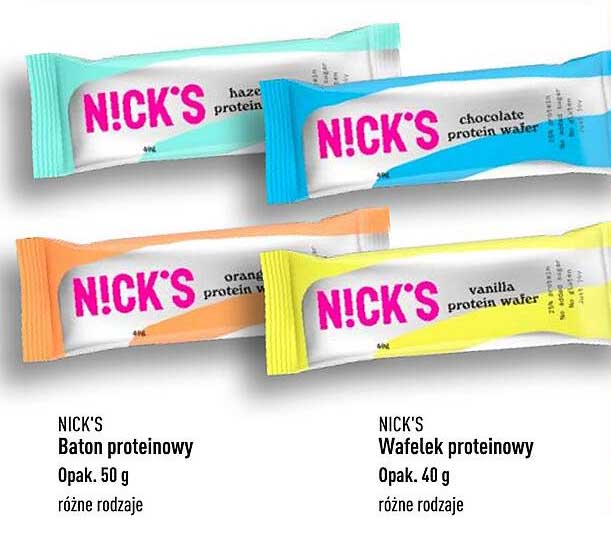 NICK'S Baton proteinowy  
NICK'S Wafelek proteinowy