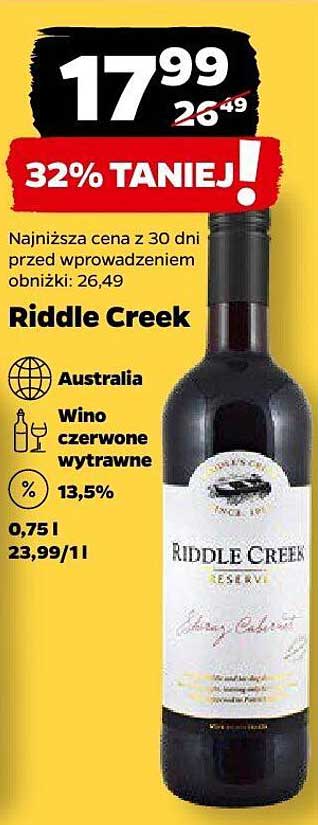 Riddle Creek Reserve Wino czerwone wytrawne