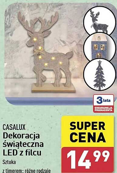 CASALUX Dekoracja świąteczna LED z filcu