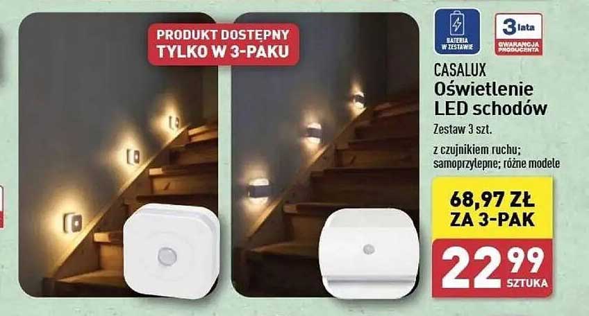 CASALUX Oświetlenie LED schodów Zestaw 3 szt.