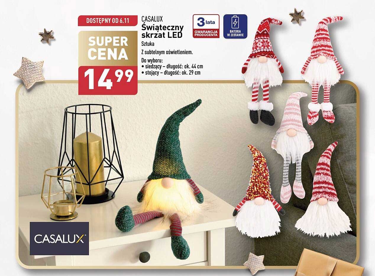 CASALUX Świąteczny skrzat LED