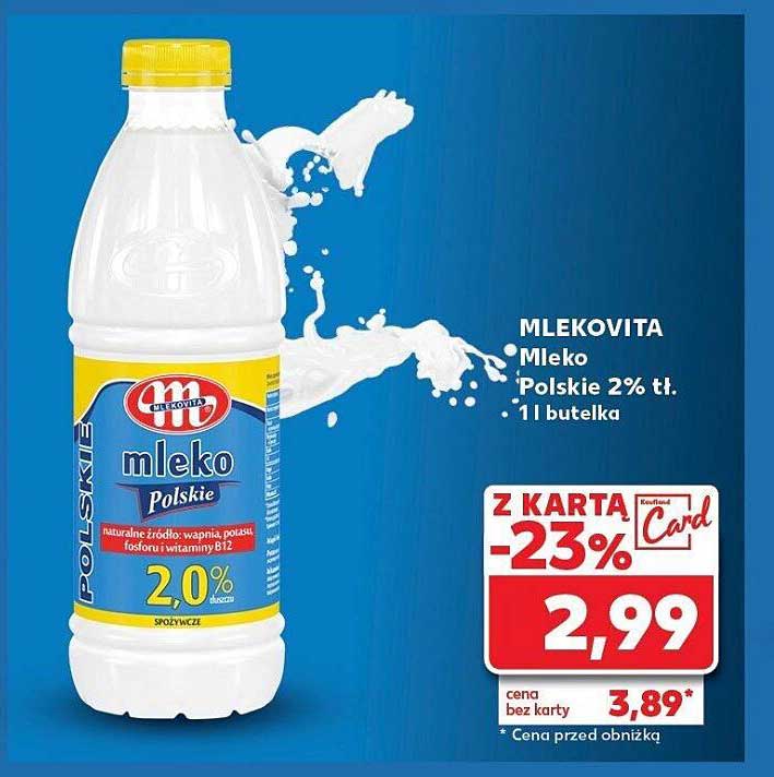 Mleko Polskie 2% t.l. 1l butelka