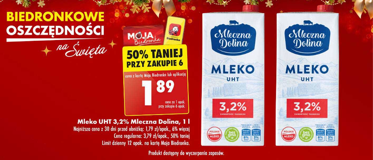 Mleko UHT 3,2% Mleczna Dolina, 1 l