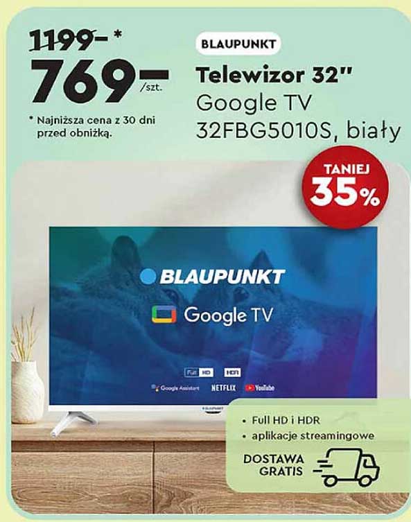 Telewizor 32'' Google TV 32FBG5010S, biały