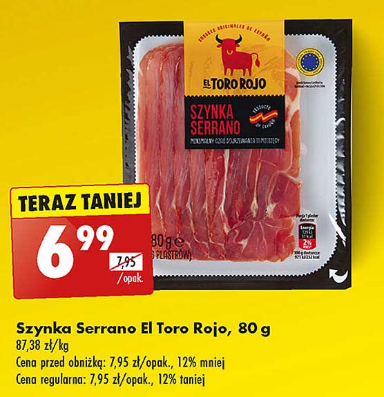 Szynka Serrano El Toro Rojo, 80 g