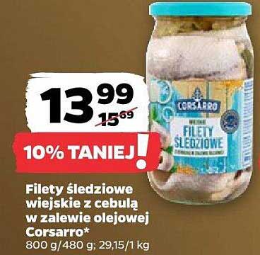 Filety śledziowe wiejskie z cebulą w zalewie olejowej Corsarro*