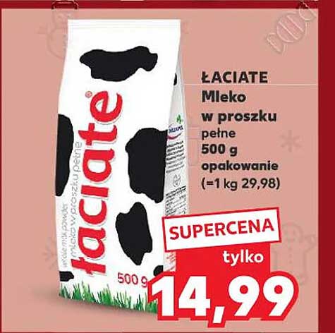 ŁACIATE Mleko w proszku pełne 500 g opakowanie