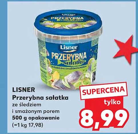 Lisner Przerywna sałatka ze śledziem i smażonym porem