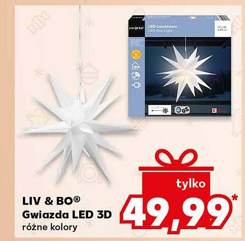 LIV & BO® Gwiazda LED 3D różne kolory