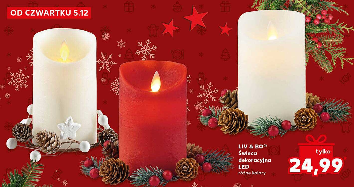 LIV & BO® Świeca dekoracyjna LED różne kolory