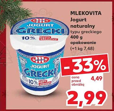 MLEKOVITA Jogurt naturalny typu greckiego