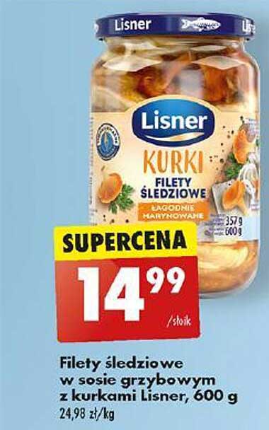 Filety śledziowe w sosie grzybowym z kurkami Lisner