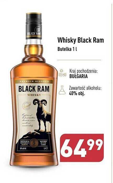 Whisky Black Ram Butelka 1 l