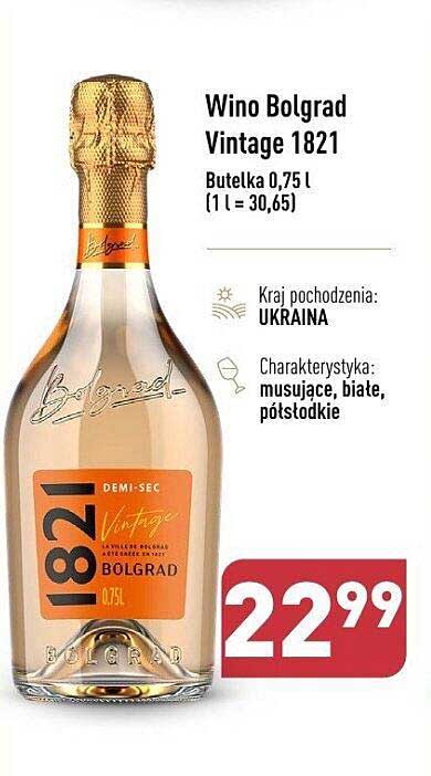 Wino Bolgrad Vintage 1821