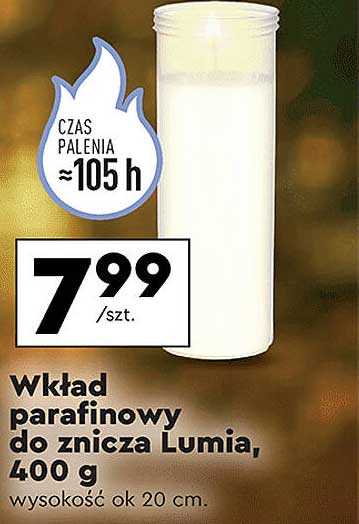 Wkład parafinowy do znicza Lumia, 400 g