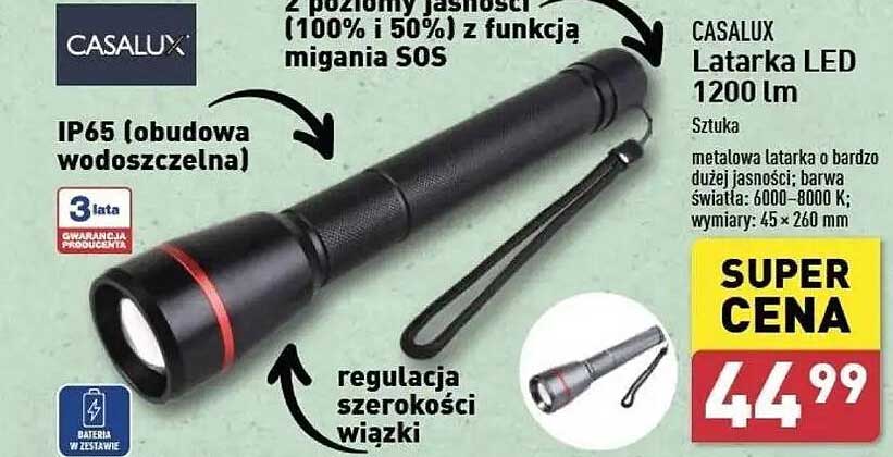 CASALUX Latarka LED 1200 lm
