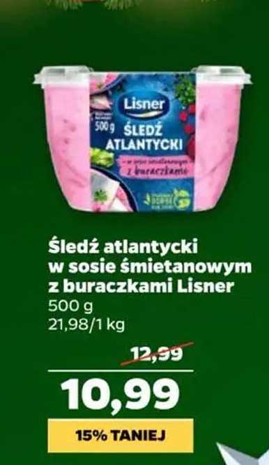 śledź atlantycki w sosie śmietanowym z buraczkami Lisner