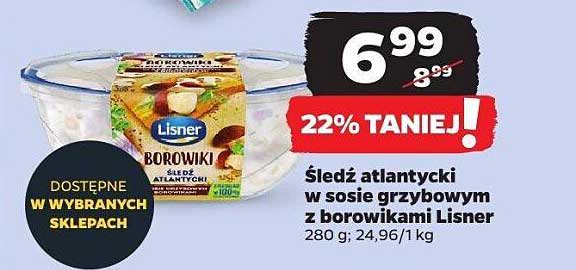 Śledź atlantycki w sosie grzybowym z borowikami Lisner