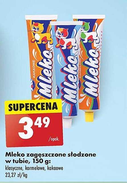 Mleko zagęszczone słodzone w tubie, 150 g: klasyczne, karmelowe, kakaowe