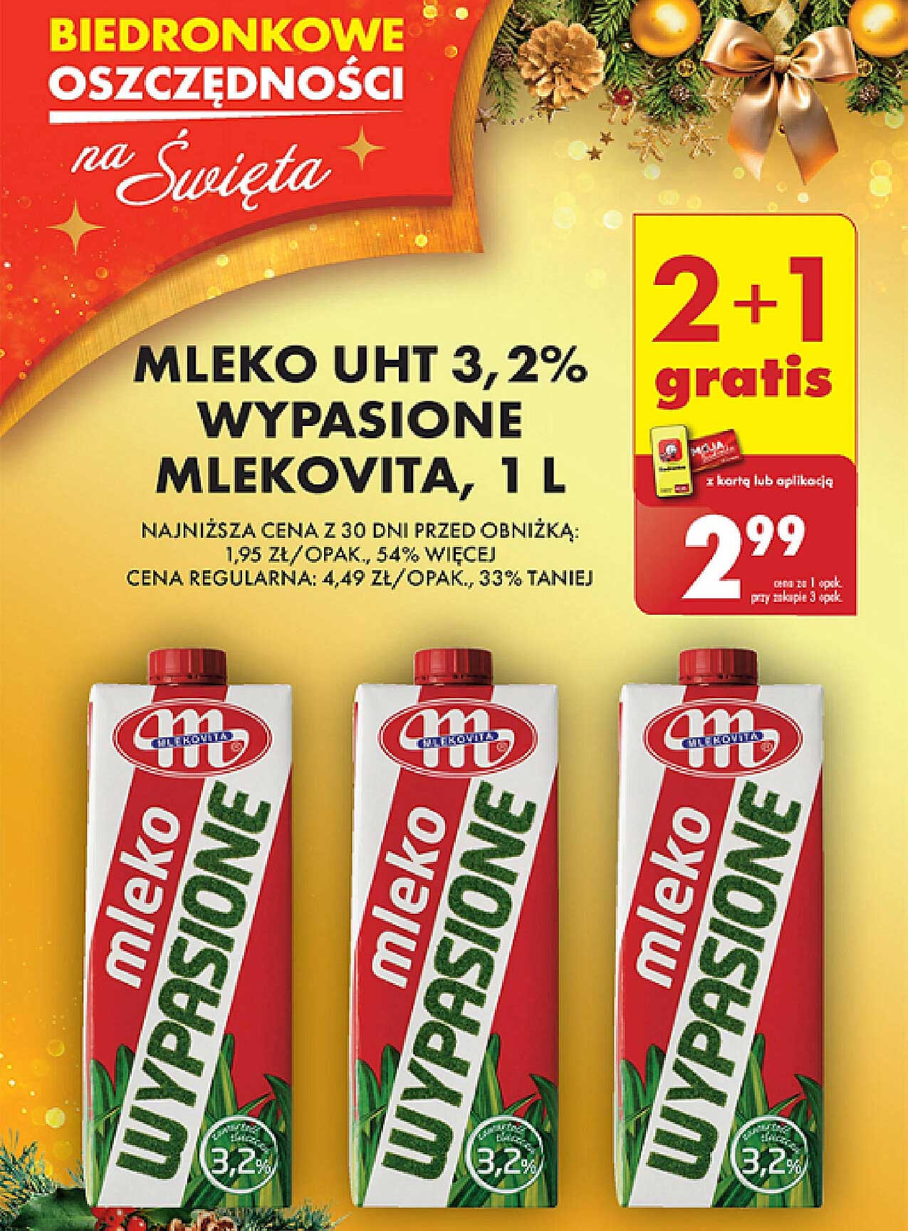 MLEKO UHT 3,2% WYPAŚIONE MLEKOVITA, 1 L