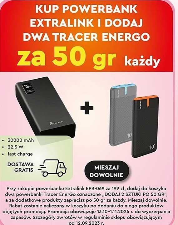 KUP POWERBANK EXTRALINK I DODAJ DWA TRACER ENERGO ZA 50 GR KAŻDY