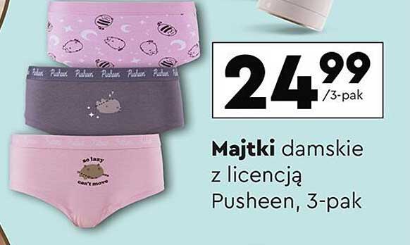 Majtki damskie z licencją Pusheen, 3-pak