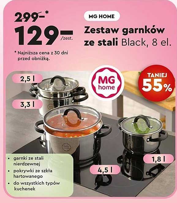 Zestaw garnków ze stali Black, 8 el.