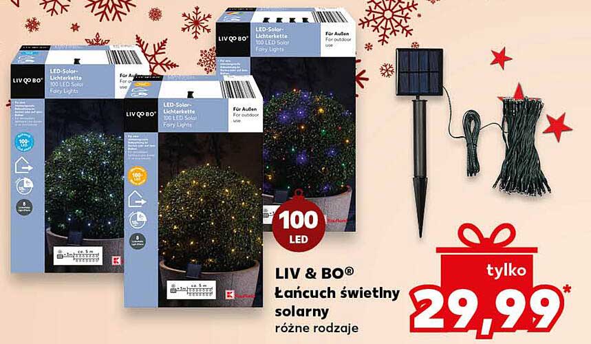 LIV & BO® łańcuch świetlny solarny 100 LED