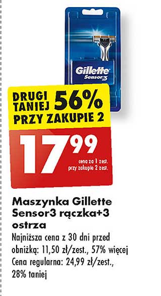 Maszynka Gillette Sensor3 rączka+3 ostrza