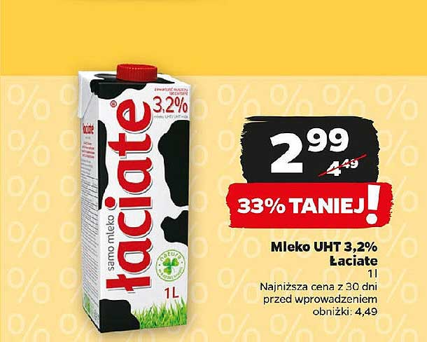 Mleko UHT 3,2% Łaciate 1l