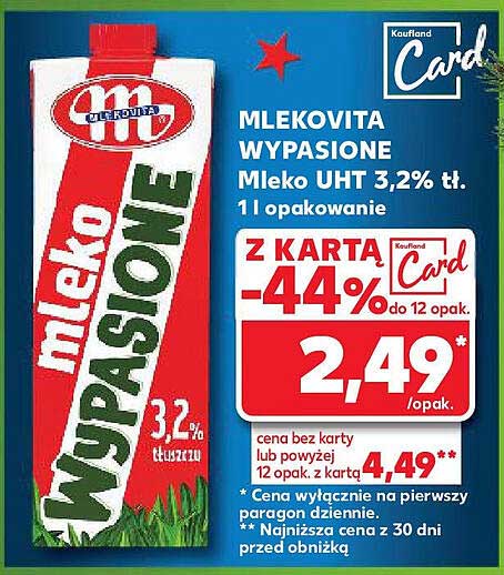 MLEKOVITA WYPAKOWANE Mleko UHT 3,2% tł. 1 l opakowanie