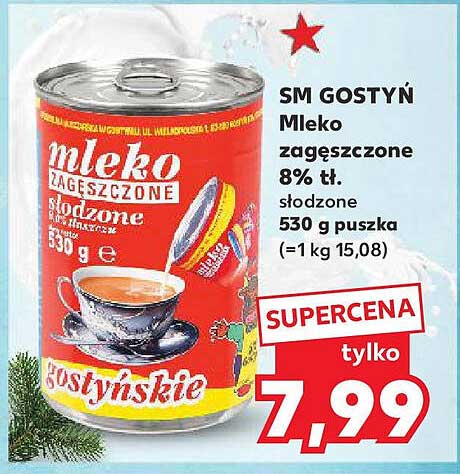 SM GOSTYŃ Mleko zagęszczone 8% tł. słodzone 530 g puszka