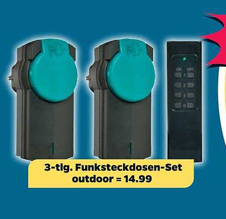 3-tlg. Funksteckdosen-Set outdoor