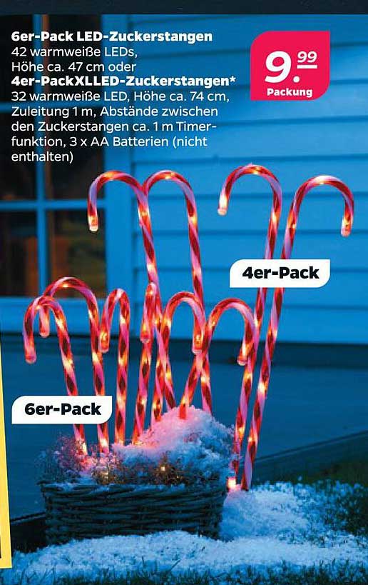 6er-Pack LED-Zuckerstangen