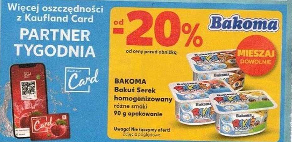 Bakoma Bakus Serek homogenizowany różne smaki 90 g opakowanie