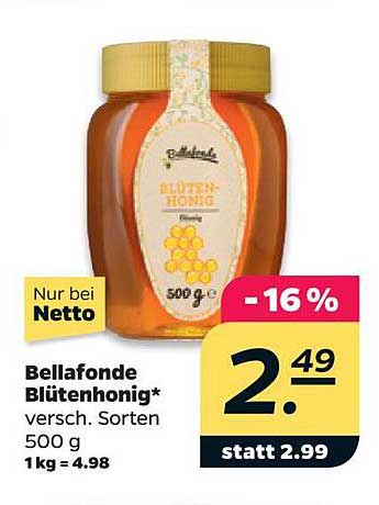 Bellafonde Blütenhonig* versch. Sorten 500 g