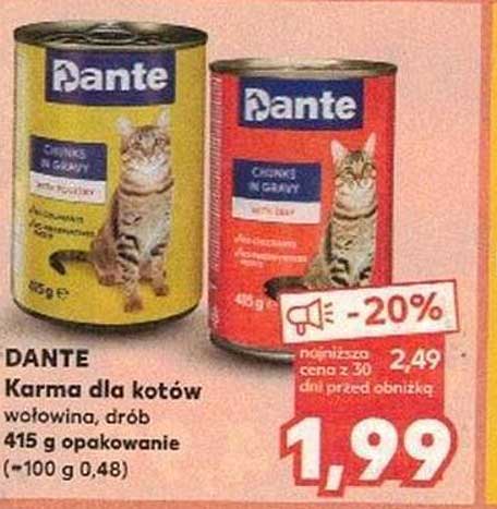 DANTE Karma dla kotów wołowina, drób