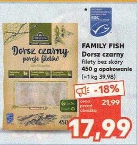 Dorsz czarny porce filetów