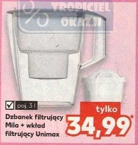 Dzbanek filtrujący Mila + wkład filtrujący Unimax