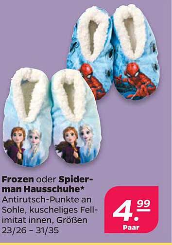 Frozen oder Spider-Man Hausschuhe