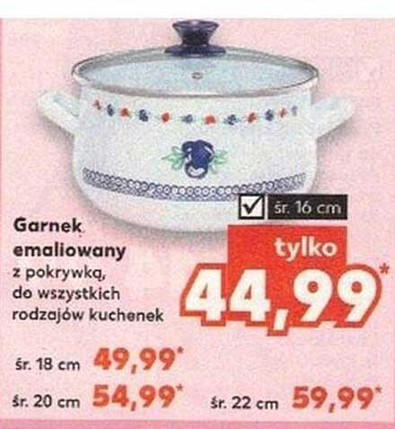 Garnek emaliowany z pokrywką, do wszystkich rodzajów kuchenek