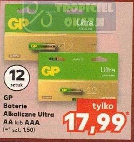 GP Baterie Alkaliczne Ultra AA lub AAA 12 sztuk