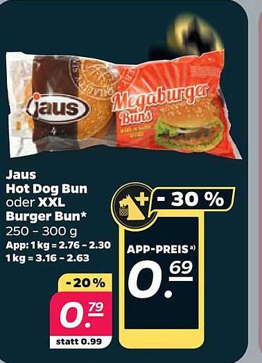 Jaus Hot Dog Bun oder XXL Burger Bun