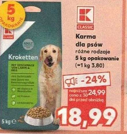 Karma dla psów różne rodzaje 5 kg opakowanie