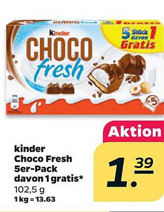 kinder Choco Fresh 5er-Pack davon 1 gratis*