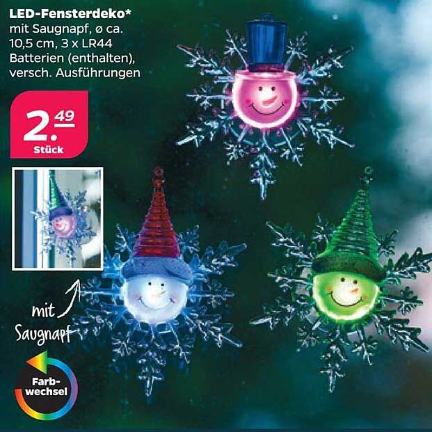 LED-Fensterdeko* mit Saugnapf, ø ca. 10,5 cm