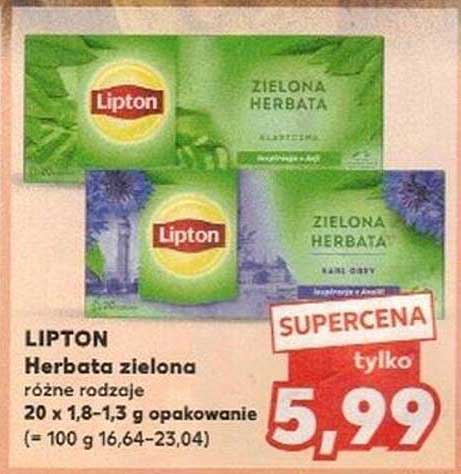 Lipton Herbata zielona różne rodzaje