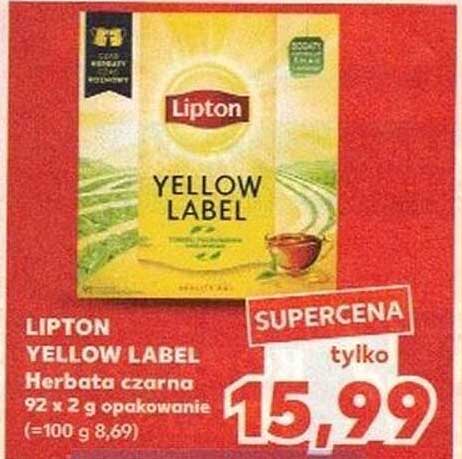 Lipton Yellow Label Herbata czarna 92 x 2 g opakowanie