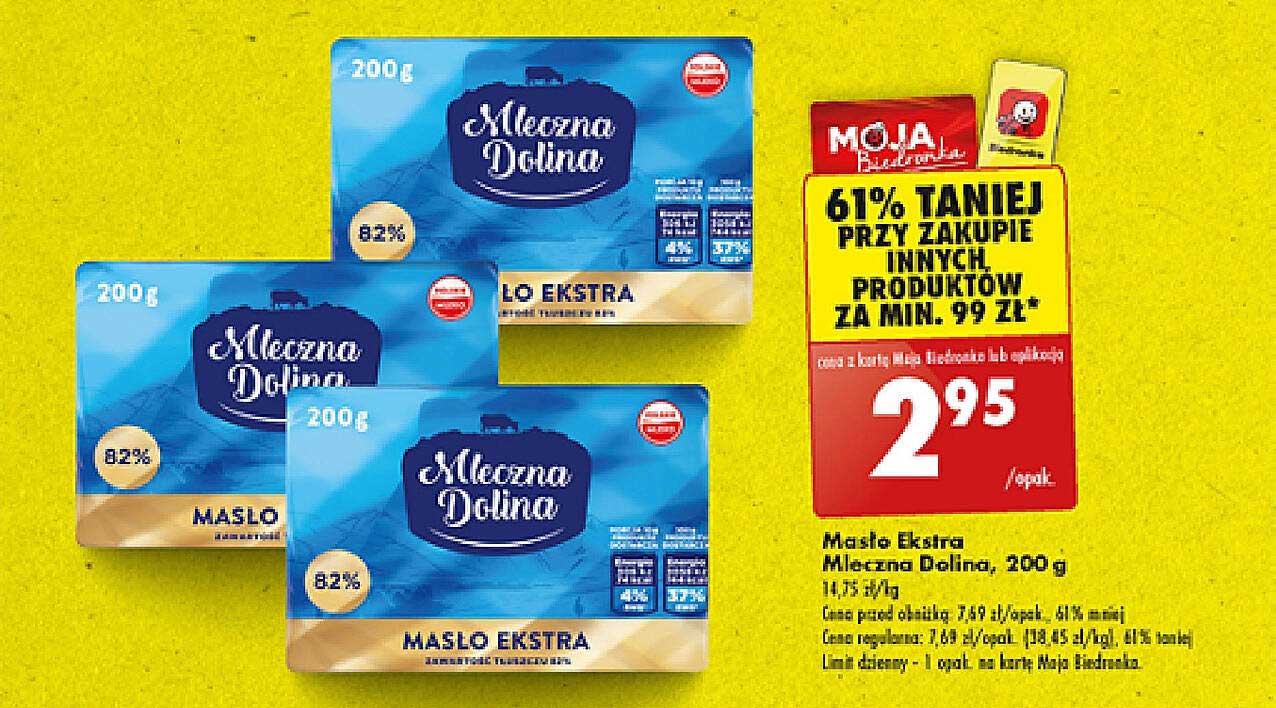 Masło Ekstra Mleczna Dolina, 200 g