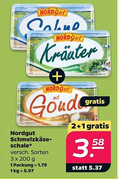 Nordgut Schmelzkäse-schale* versch. Sorten